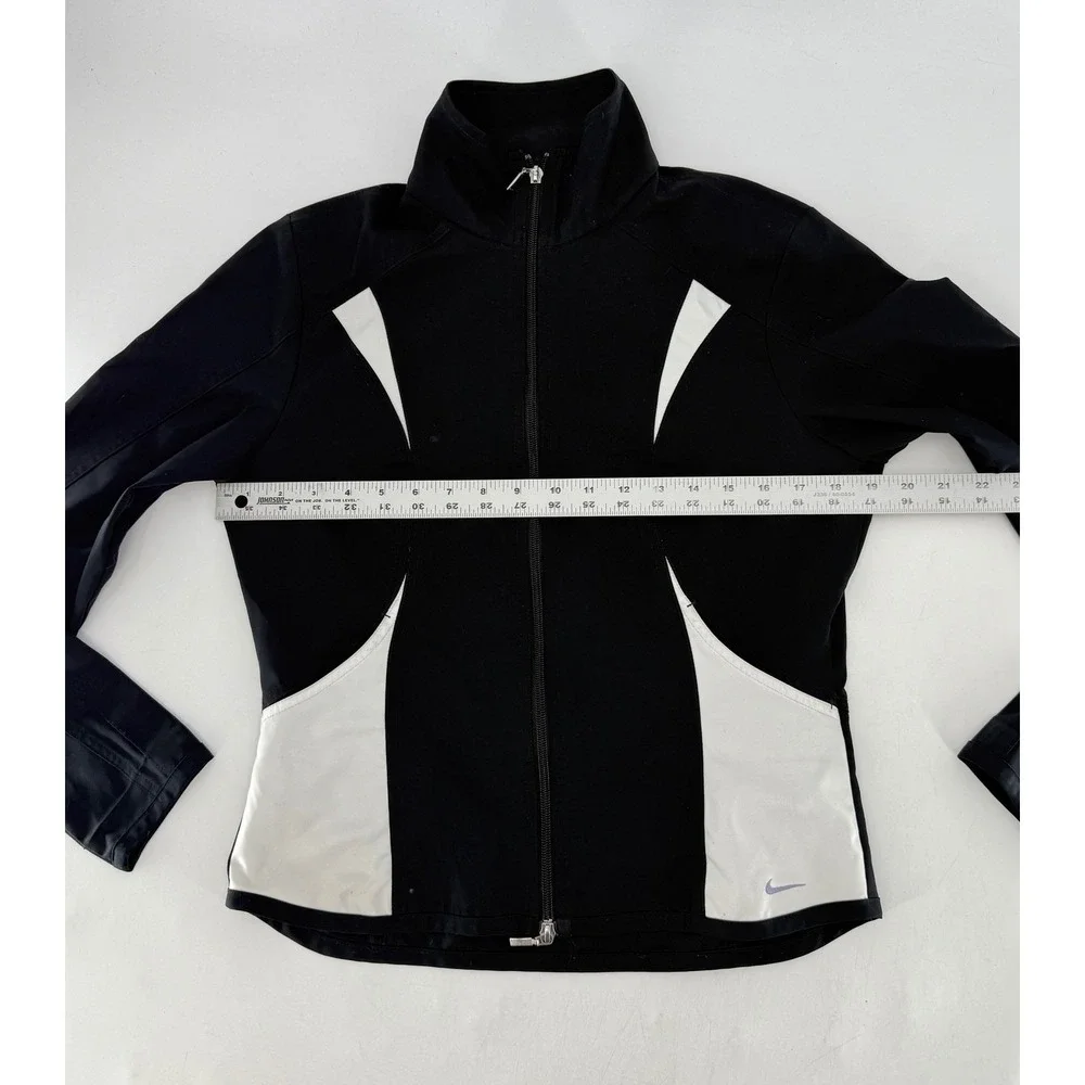 Nike Kids Girls M 8-10 Black White Athletic‎ Track Jacket Full Zip